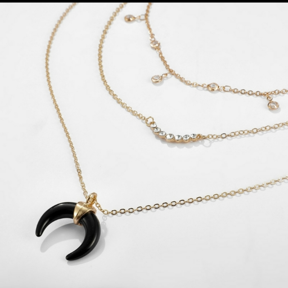 **LAST ONE** NEW Horn Multi Layer Necklace - Picture 4 of 5